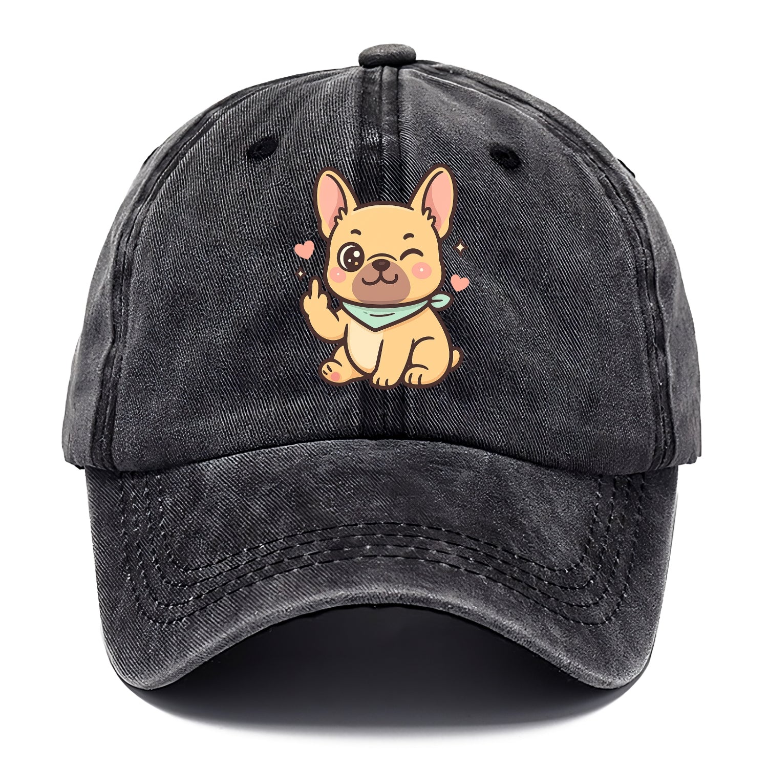 French Bulldog sitting with bat ears up, strong paw with sass - Classic Cap - Graphite