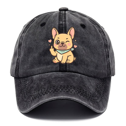 French Bulldog sitting with bat ears up, strong paw with sass - Classic Cap - Graphite
