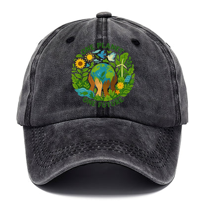 Globe surrounded by hands of all colors working together - "One Planet, One Future" - - Classic Cap - Graphite