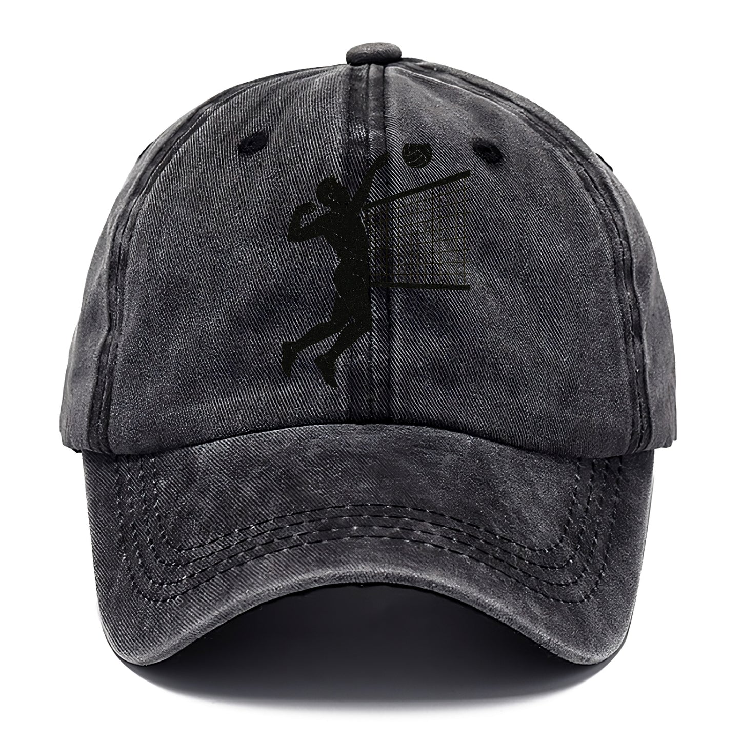Volleyball player spiking at the net - Classic Cap - Graphite