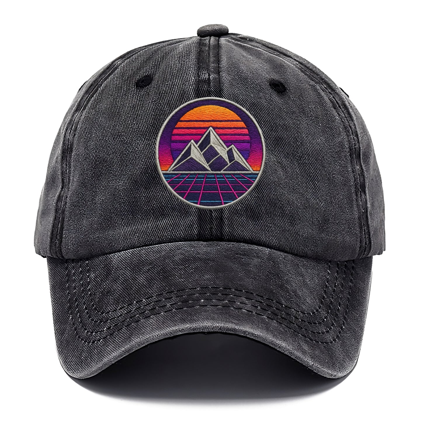 Retrowave Mountains - Classic Cap - Graphite