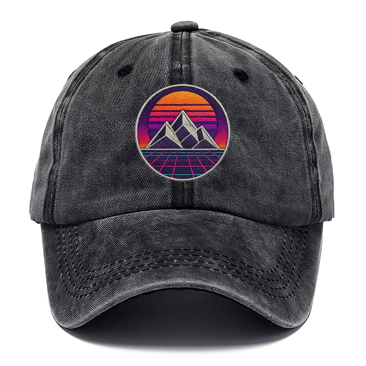 Retrowave Mountains - Classic Cap - Graphite