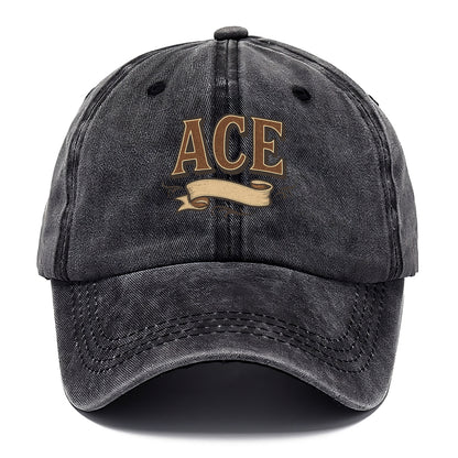 Bold typography design - "ACE" - expert, the best at something - Classic Cap - Graphite