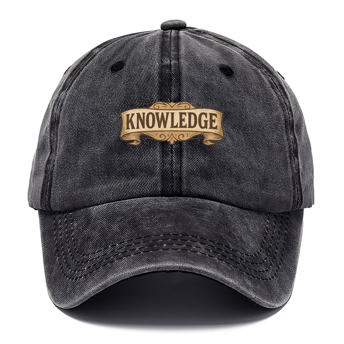 Bold typography design - "KNOWLEDGE" - learning, understanding - Classic Cap - Graphite