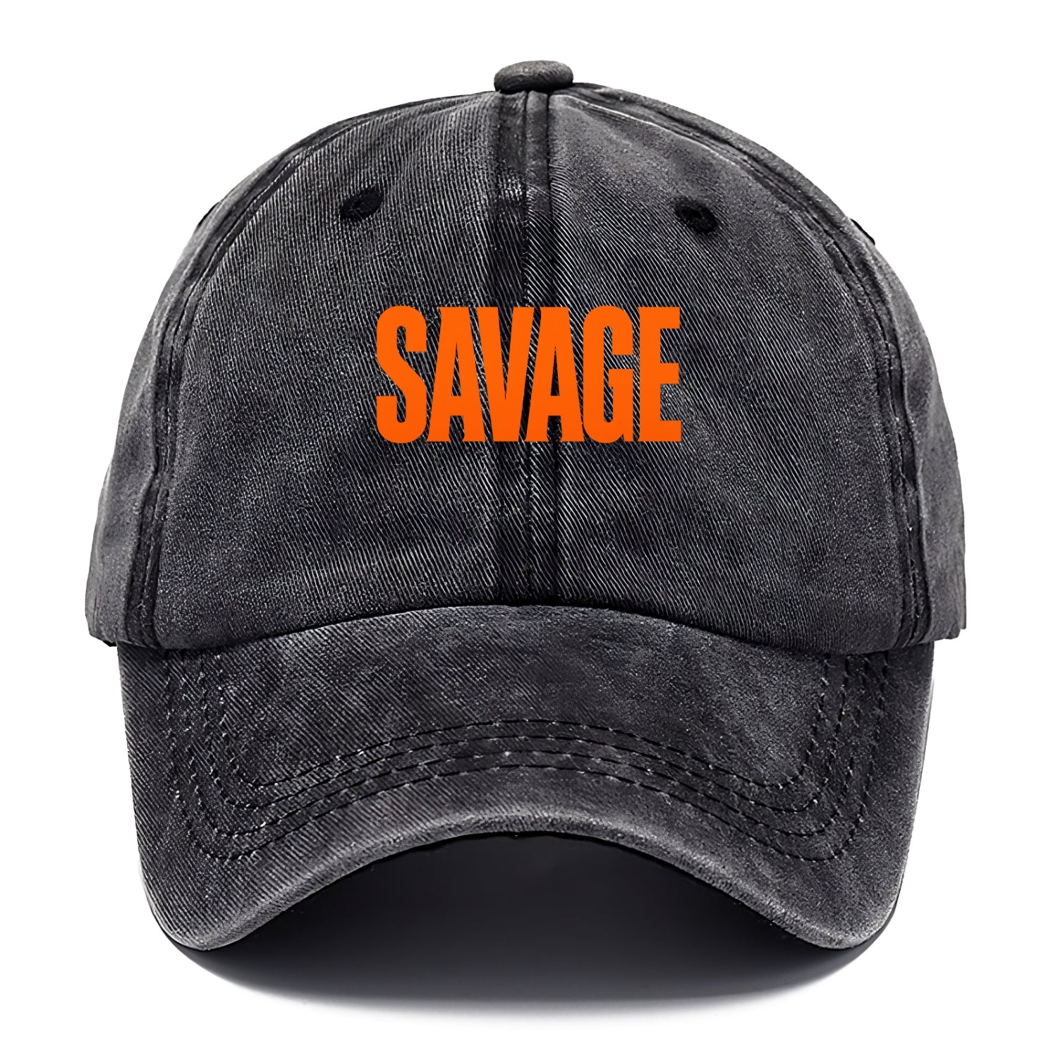 Bold typography design - "SAVAGE" - fierce attitude, taking no prisoners - Classic Cap - Graphite
