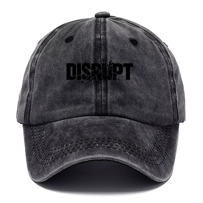 Bold typography design - "DISRUPT" - breaking patterns, changing game - Classic Cap - Graphite