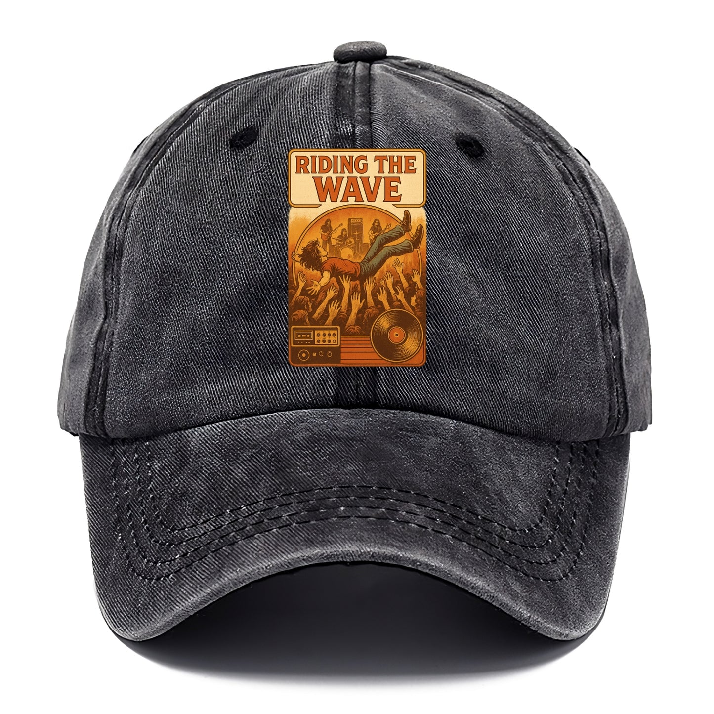 Crowd surfing at packed concert - "Riding the Wave" - concert energy - Classic Cap - Graphite