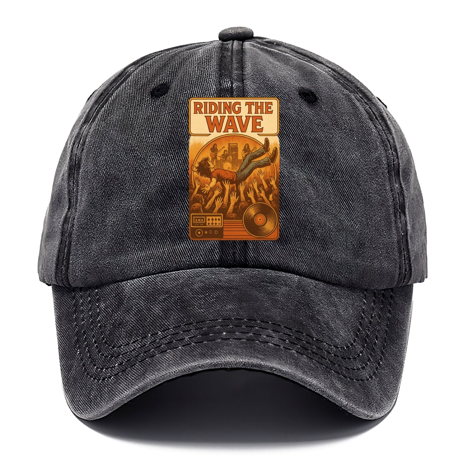 Crowd surfing at packed concert - "Riding the Wave" - concert energy - Classic Cap - Graphite