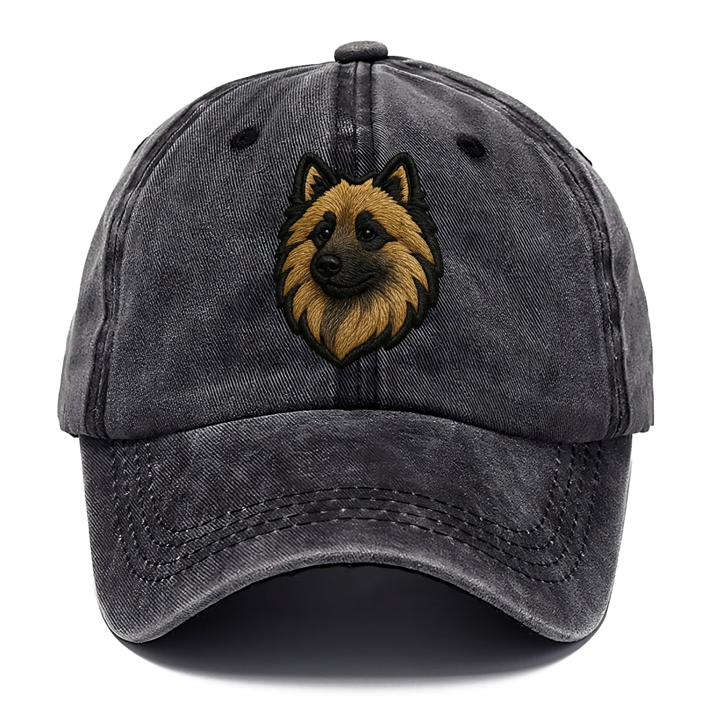 Keeshond - Contemporary spitz logo with - Classic Cap - Graphite