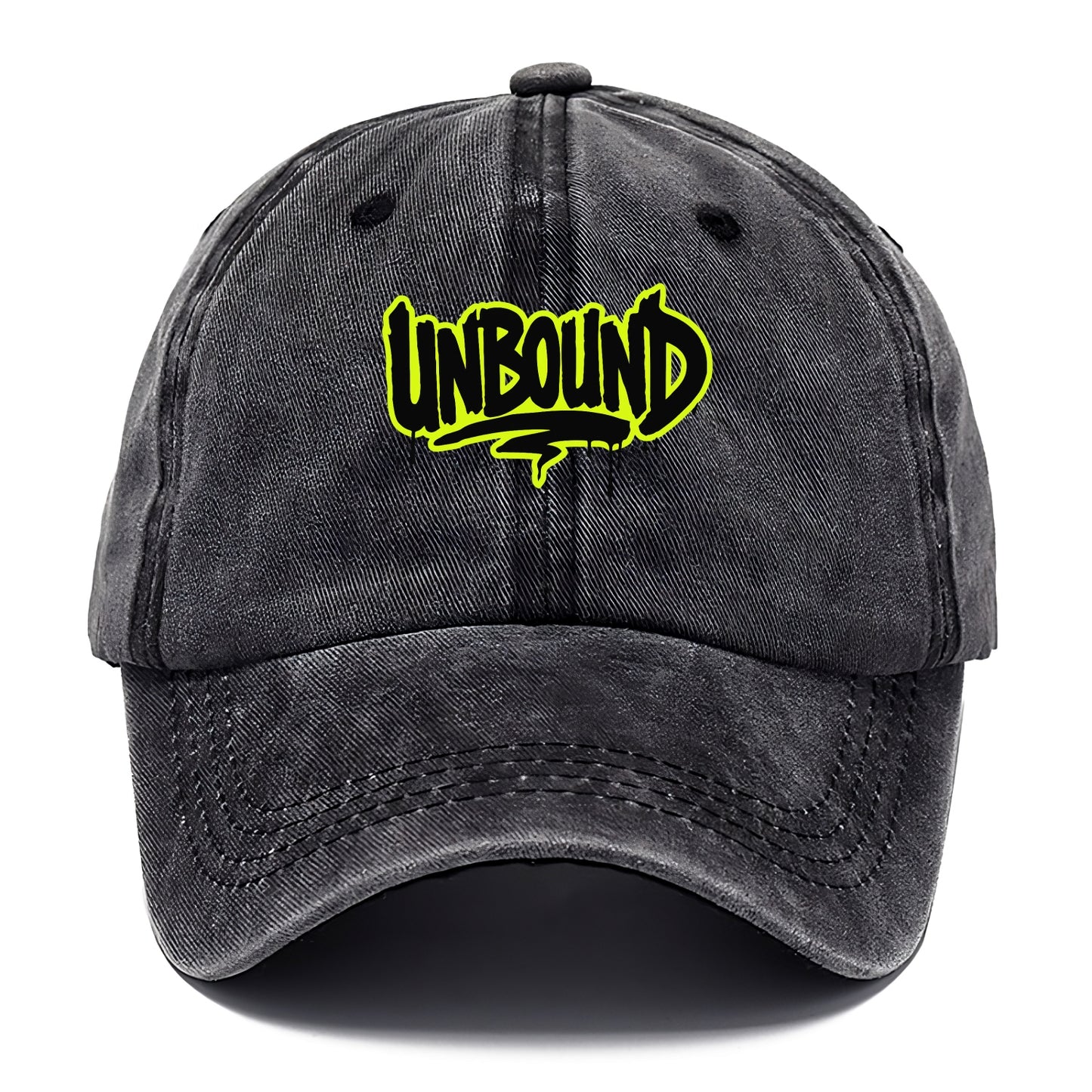 Bold typography design - "UNBOUND" - without limits, free from constraints - Classic Cap - Graphite