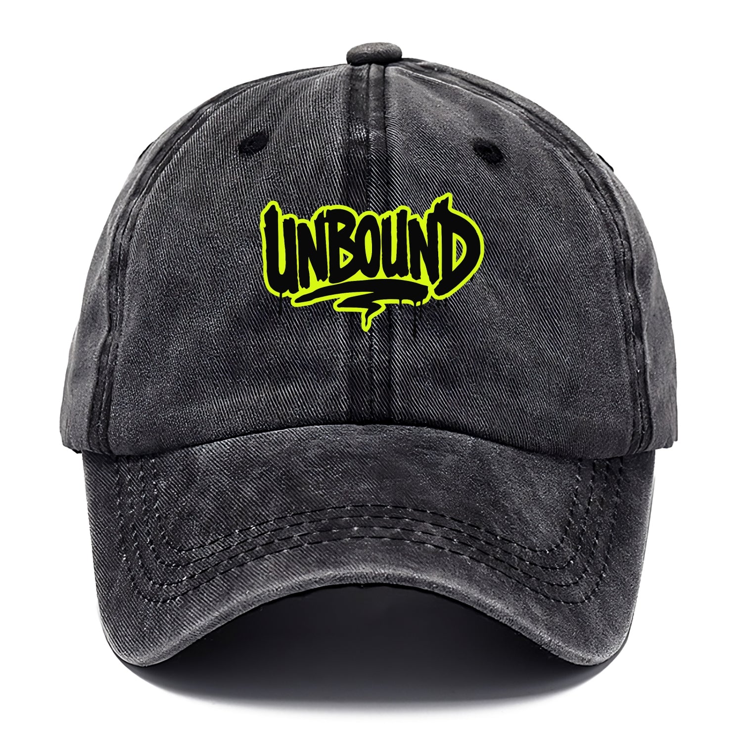 Bold typography design - "UNBOUND" - without limits, free from constraints - Classic Cap - Graphite