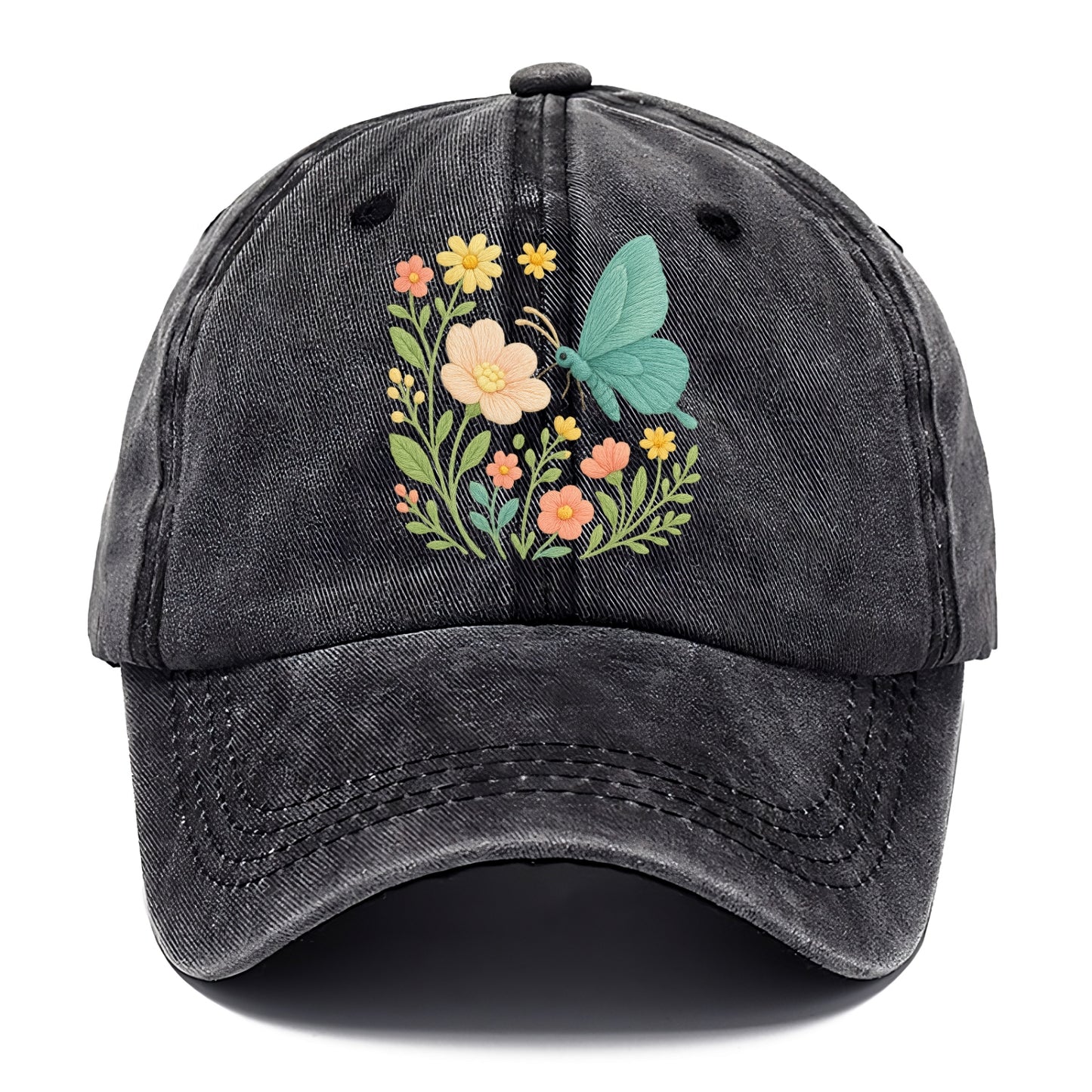 Mint Night Butterfly - Classic Cap - Graphite