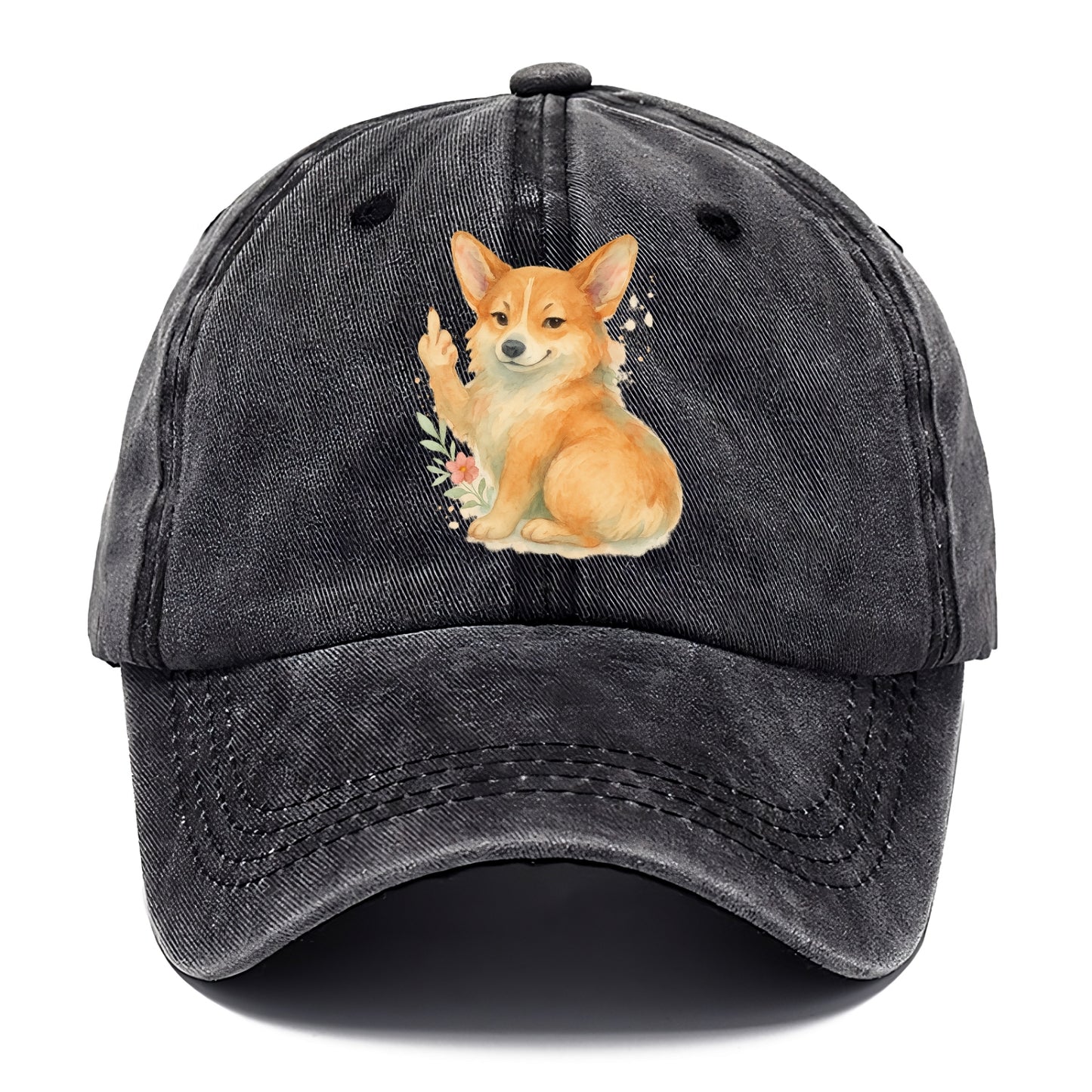 Corgi short legs and fluffy butt, one stubby paw up with sass - Classic Cap - Graphite