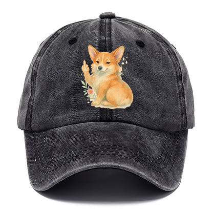 Corgi short legs and fluffy butt, one stubby paw up with sass - Classic Cap - Graphite