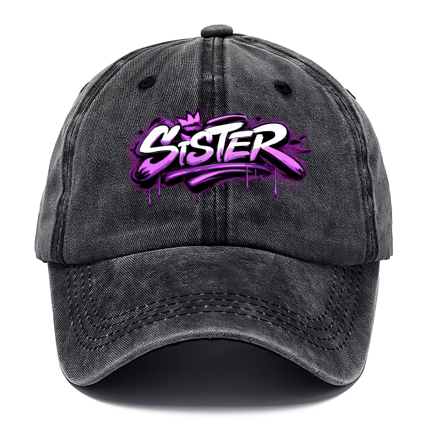 Bold typography design - "SISTER" - female bond, sisterhood - Classic Cap - Graphite