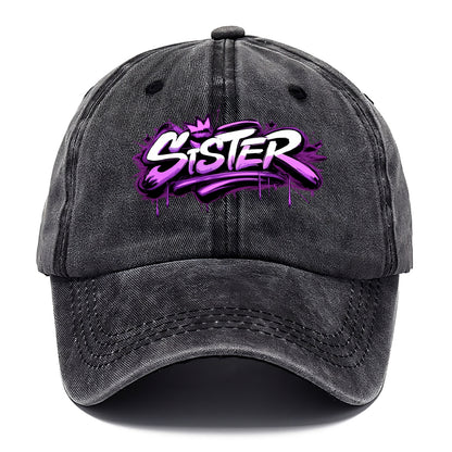 Bold typography design - "SISTER" - female bond, sisterhood - Classic Cap - Graphite