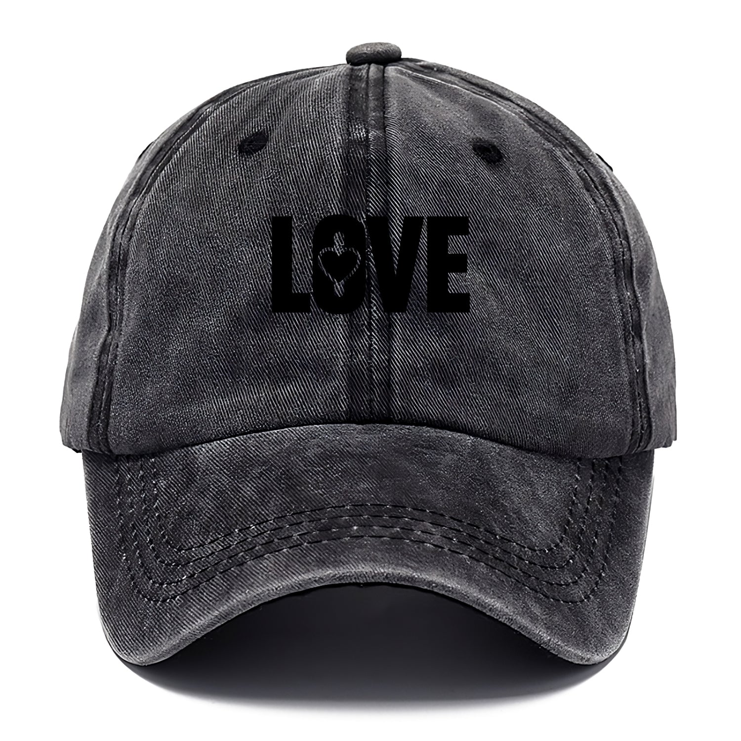 Bold typography design - "LOVE" - universal connection, heart centered - Classic Cap - Graphite
