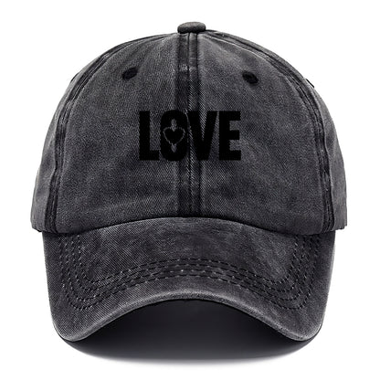 Bold typography design - "LOVE" - universal connection, heart centered - Classic Cap - Graphite