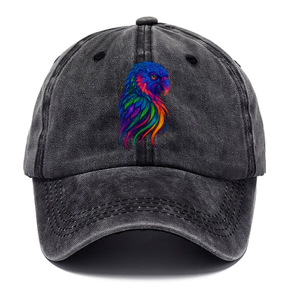 Vibrant parrot with feathers flowing into tropical rainbow streams, every color of - Classic Cap - Graphite