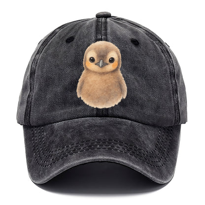 Baby King Penguin - orange cheek patches, fluffy brown, large eyes, front-facing, - Classic Cap - Graphite