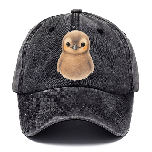 Baby King Penguin - orange cheek patches, fluffy brown, large eyes, front-facing, - Classic Cap