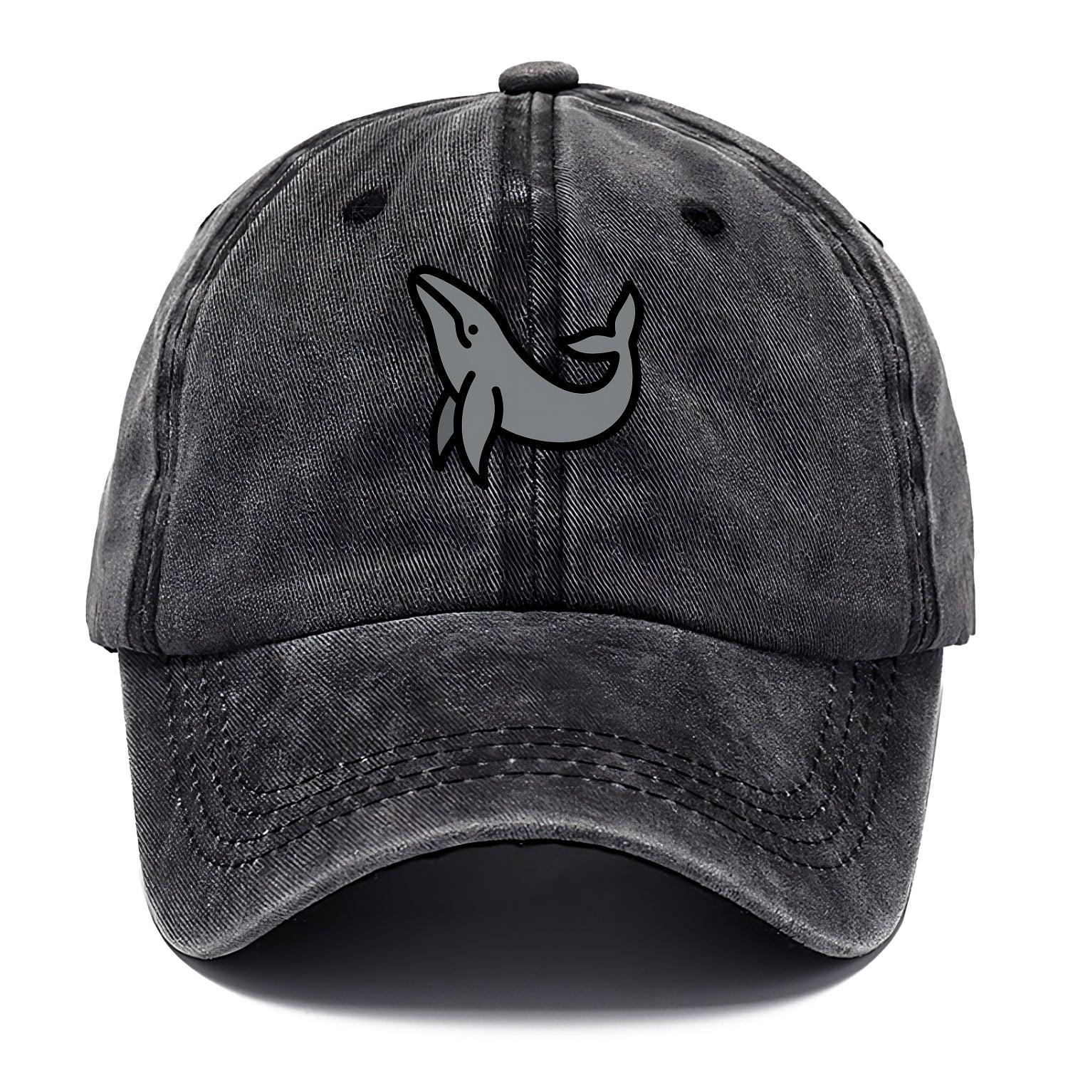 Humpback Whale - Gray breaching pose flat side profile - Classic Cap - Graphite