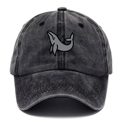 Humpback Whale - Gray breaching pose flat side profile - Classic Cap - Graphite