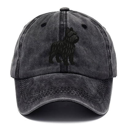 Briard - Black wavy coat embroidered herding pose - Classic Cap - Graphite