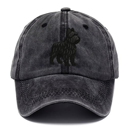 Briard - Black wavy coat embroidered herding pose - Classic Cap - Graphite