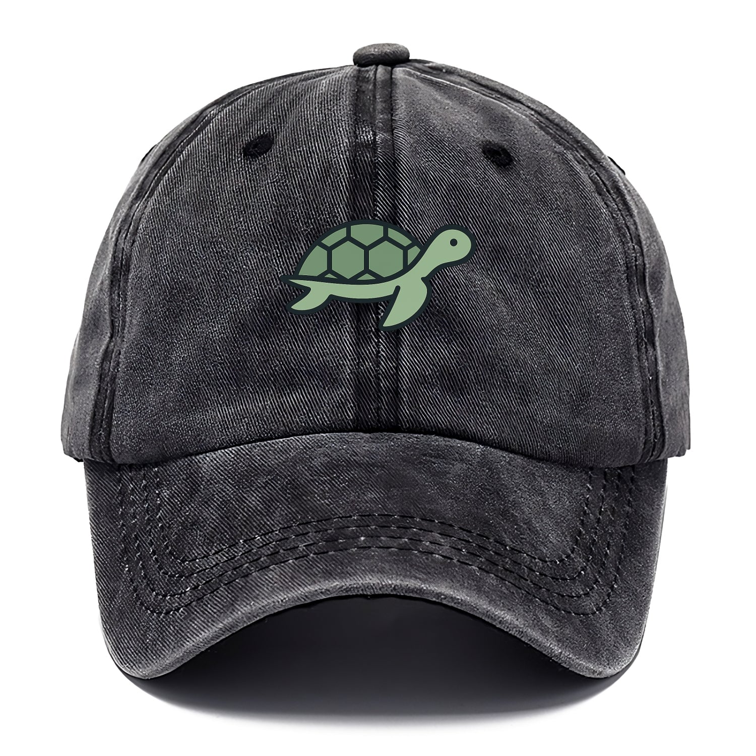 Sea Turtle - Green with shell pattern flat side profile - Classic Cap - Graphite