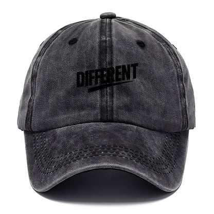 Bold typography design - "DIFFERENT" - standing out, not following crowd - Classic Cap - Graphite