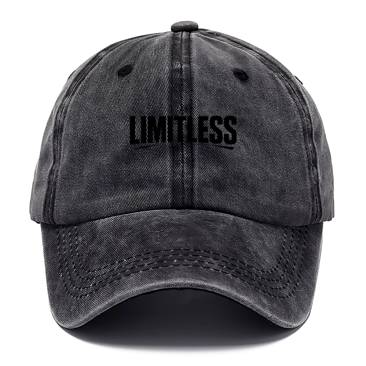 Bold typography design - "LIMITLESS" - no boundaries, infinite potential - Classic Cap - Graphite