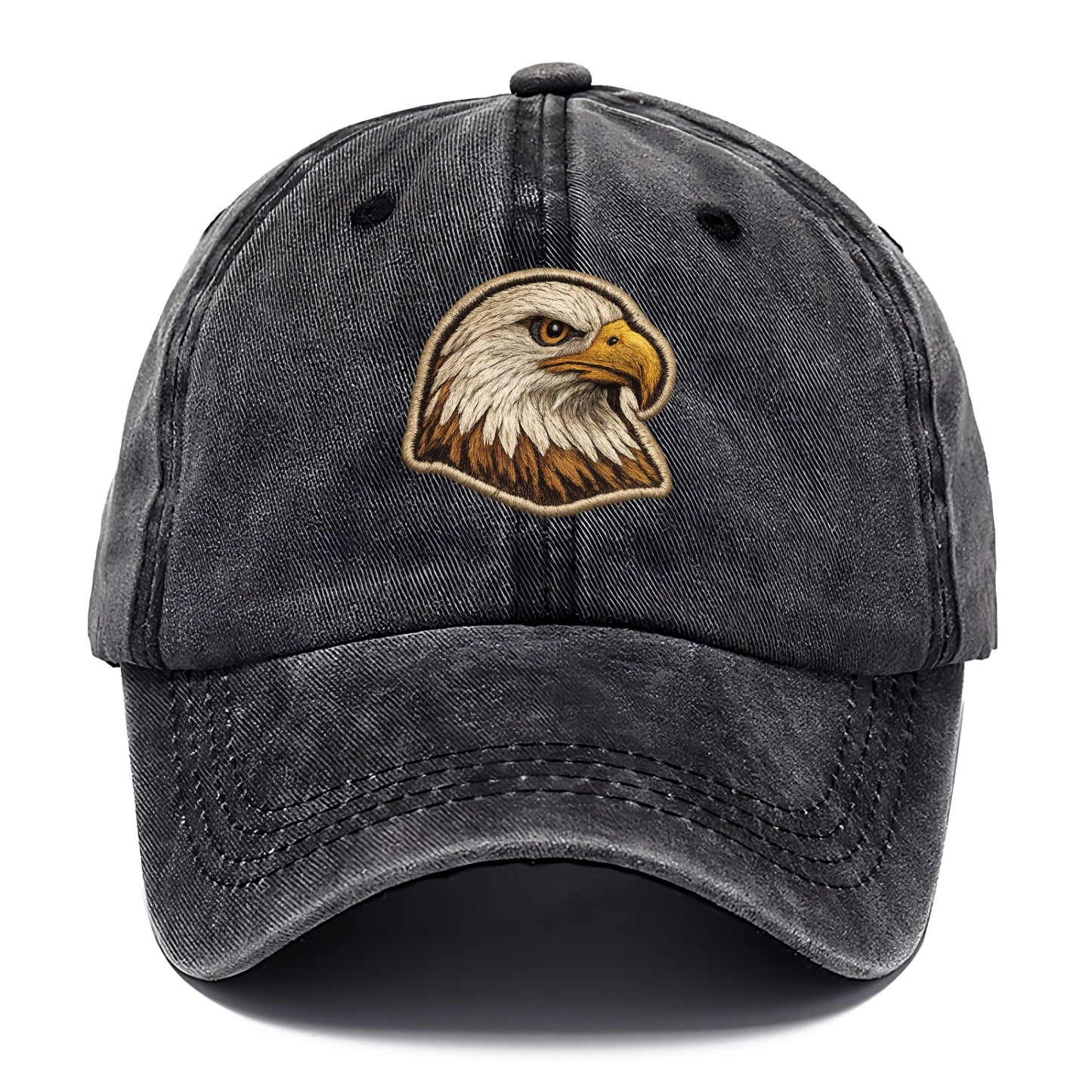 EAGLE HEAD PROFILE - majestic bald eagle in brown, white and gold , American pride - Classic Cap - Graphite