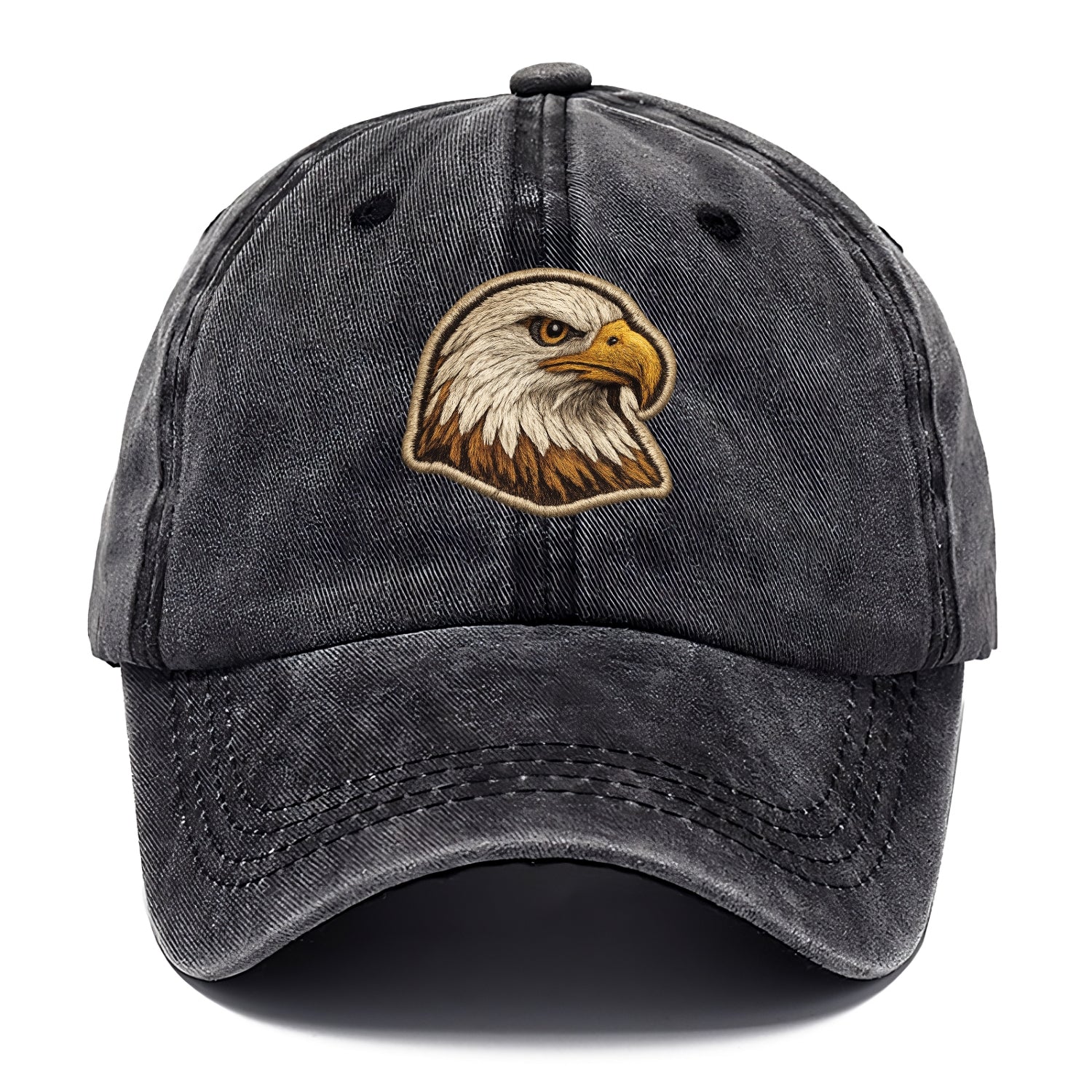EAGLE HEAD PROFILE - majestic bald eagle in brown, white and gold , American pride - Classic Cap - Graphite