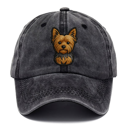 Yorkshire Terrier - Modern tiny dog logo - Classic Cap - Graphite