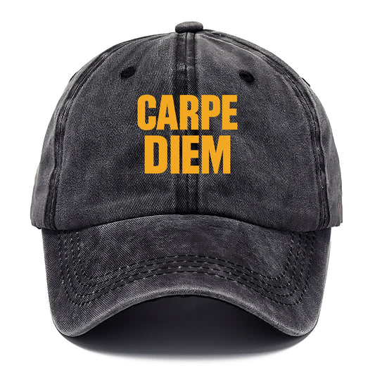 Bold typography design - "CARPE DIEM" - seize the day - Classic Cap - Graphite