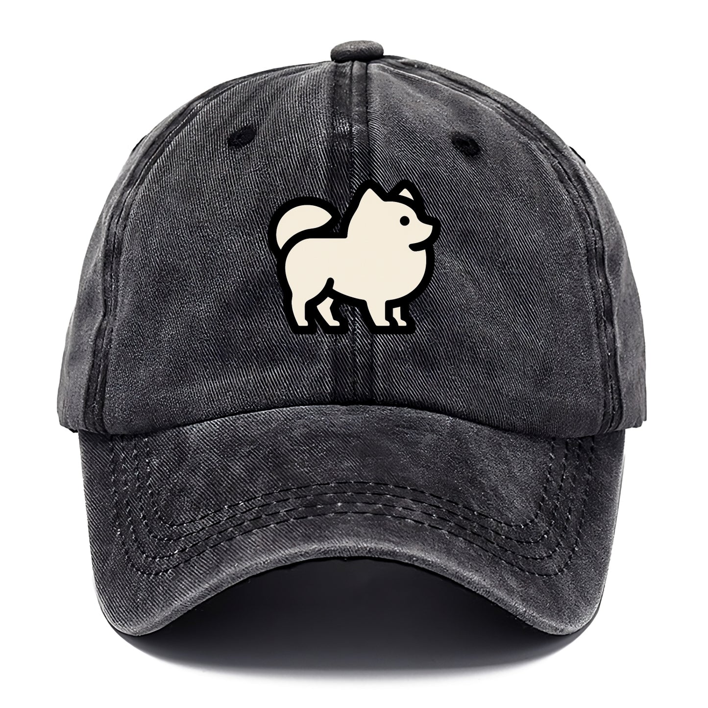 Pomeranian - Modern tiny fluffy logo wit - Classic Cap - Graphite