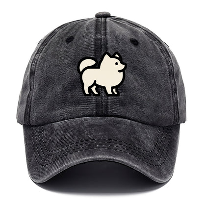 Pomeranian - Modern tiny fluffy logo wit - Classic Cap - Graphite