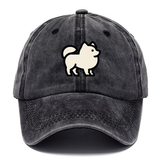 Pomeranian - Modern tiny fluffy logo wit - Classic Cap - Graphite