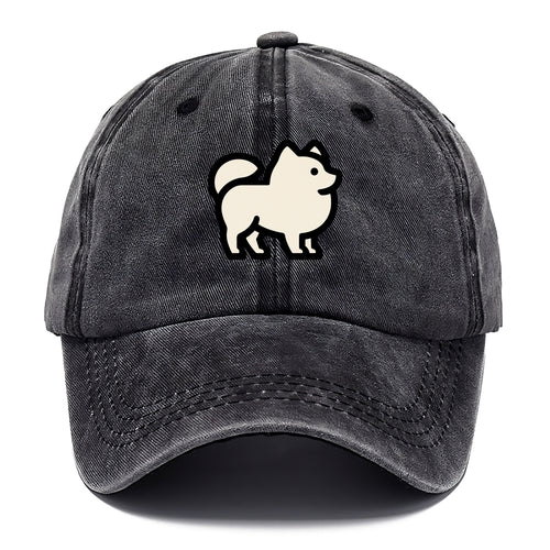 Pomeranian - Modern tiny fluffy logo wit - Classic Cap