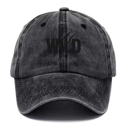 Bold typography design - "WILD" - untamed, natural, free - Classic Cap - Graphite