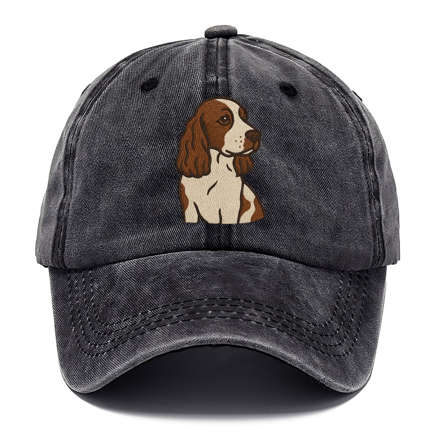 English Cocker Spaniel - Liver and white embroidered design - Classic Cap - Graphite