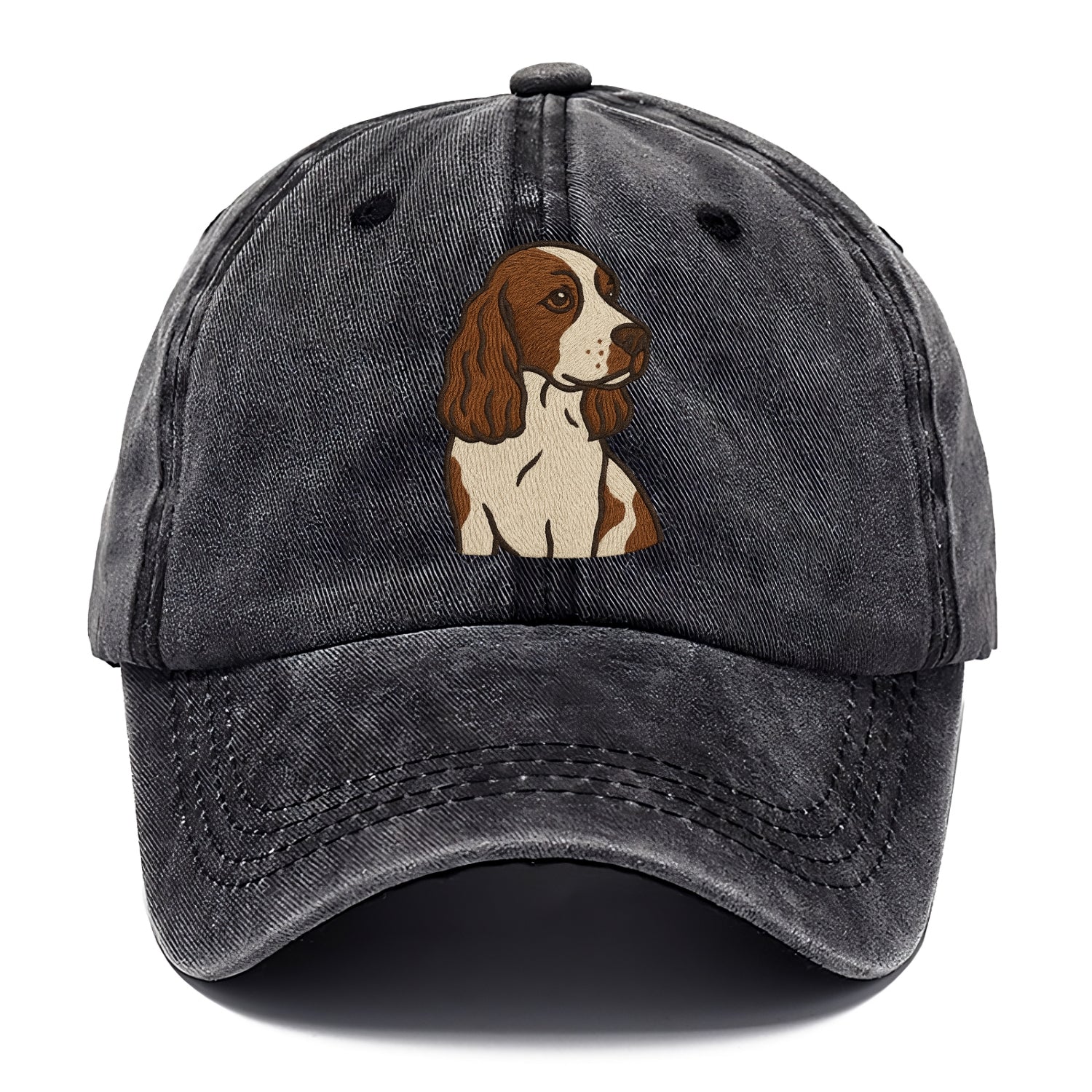 English Cocker Spaniel - Liver and white embroidered design - Classic Cap - Graphite