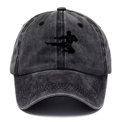 Martial artist flying kick - Classic Cap - Graphite