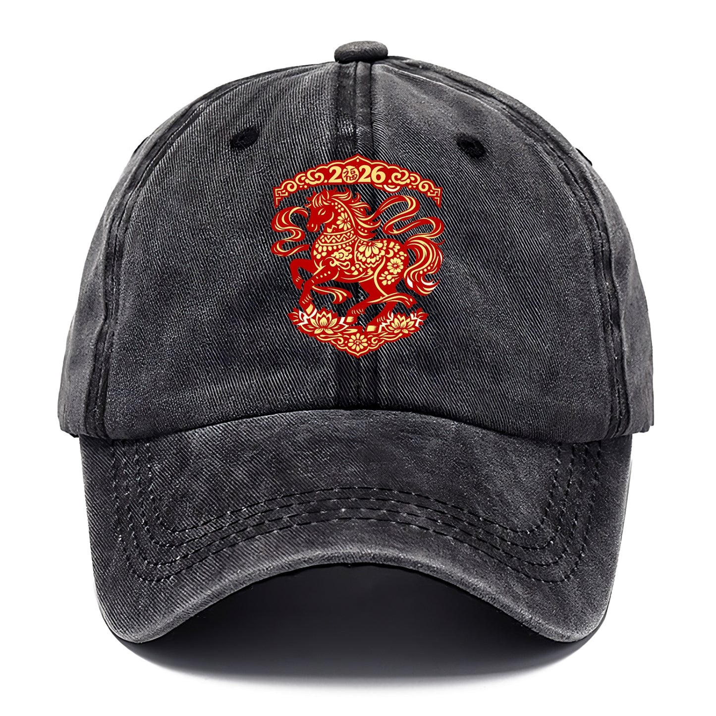 DANCING HORSE | Elegant prancing horse in motion | Graceful curved pose | Floating - Classic Cap - Graphite