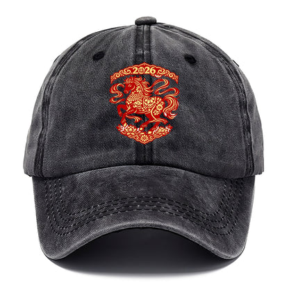 DANCING HORSE | Elegant prancing horse in motion | Graceful curved pose | Floating - Classic Cap - Graphite