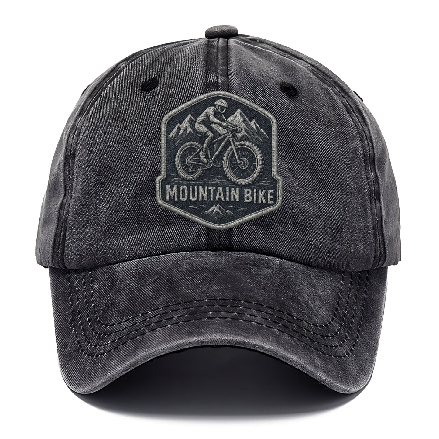 Mountain bike with rugged tires - cyclist badge - Classic Cap - Graphite