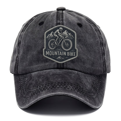 Mountain bike with rugged tires - cyclist badge - Classic Cap - Graphite