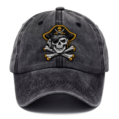 PIRATE SKULL - Jolly Roger skull in black and white , pirate - Classic Cap - Graphite