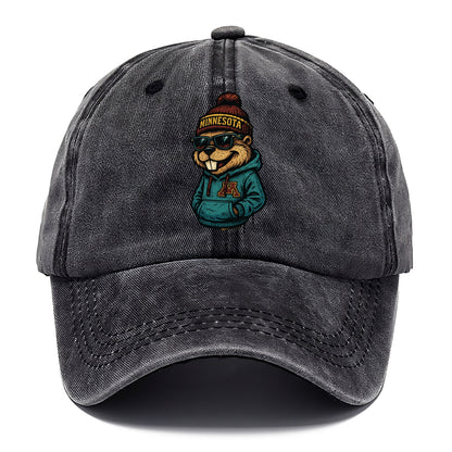 Minneapolis Gopher wearing Minnesota beanie with M patch - Classic Cap - Graphite